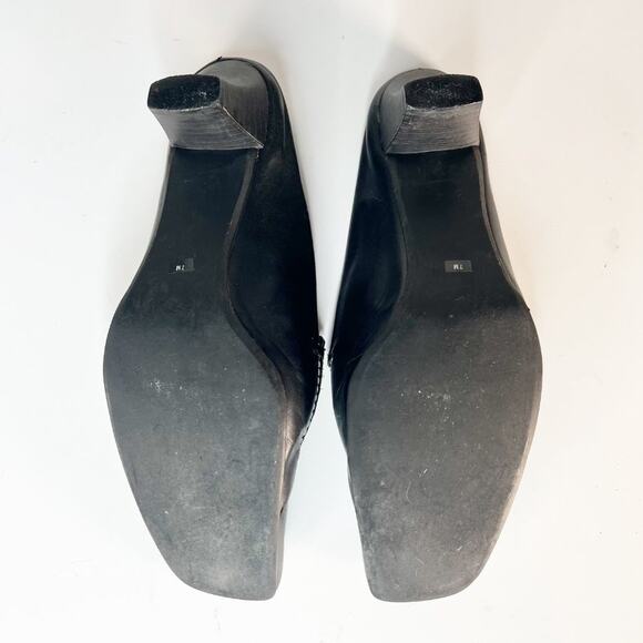 Franco Sarto Black Leather Kitten Heels Mules Shoes Shoes 7 - Picture 8 of 13